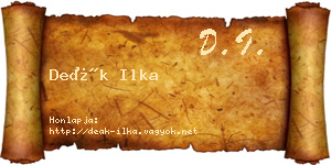 Deák Ilka névjegykártya